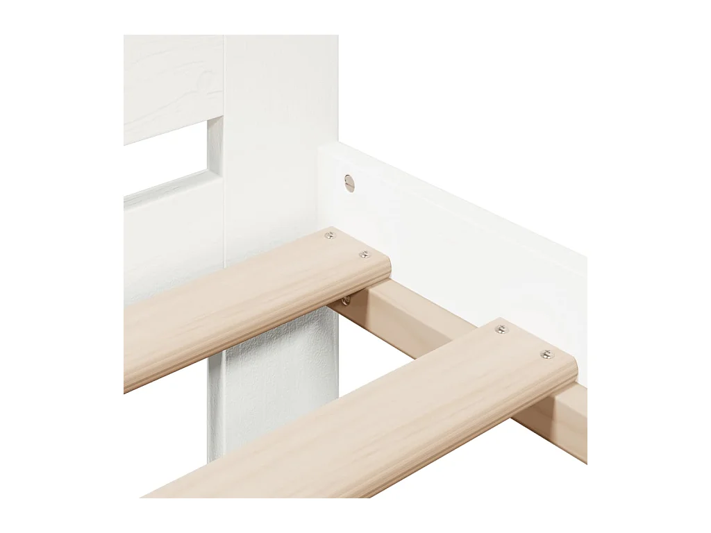 Cadre de lit sans matelas blanc 150x200 cm bois de pin massif