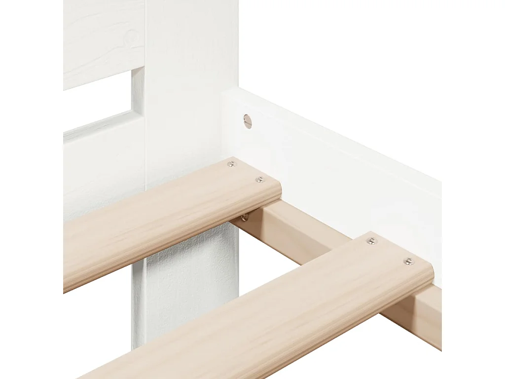 Letto senza Materasso Bianco 150x200 cm Legno Massello di Pino