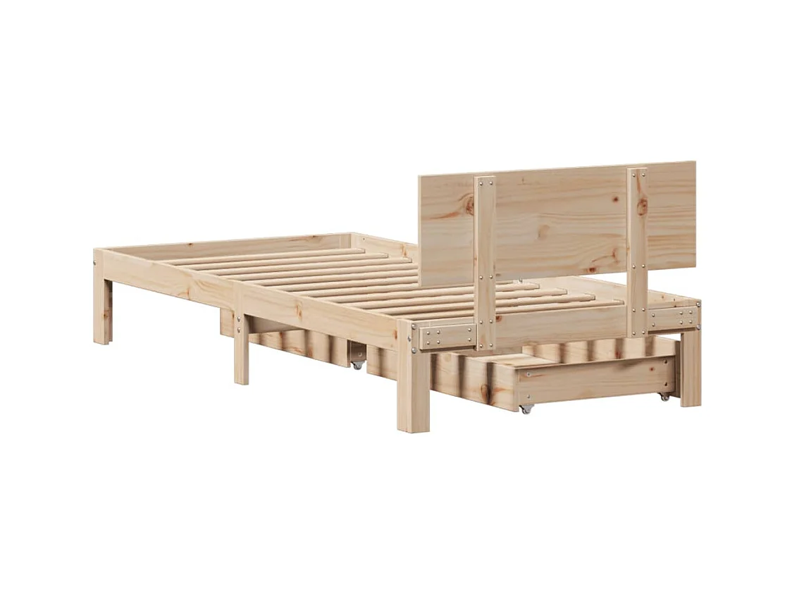 Cadre de lit avec tiroirs sans matelas 90x190 cm