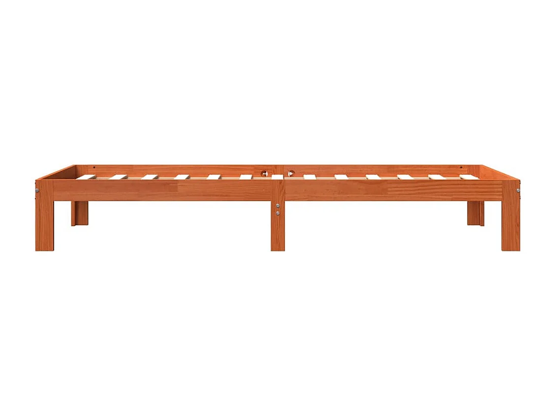 Cadre de lit sans matelas cire marron 75x190 cm bois pin massif