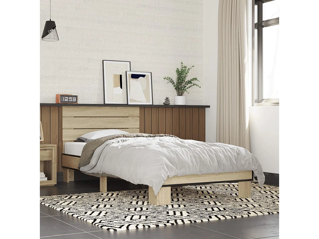 Giroletto Rovere Sonoma 100x200 cm Legno Multistrato e Metallo