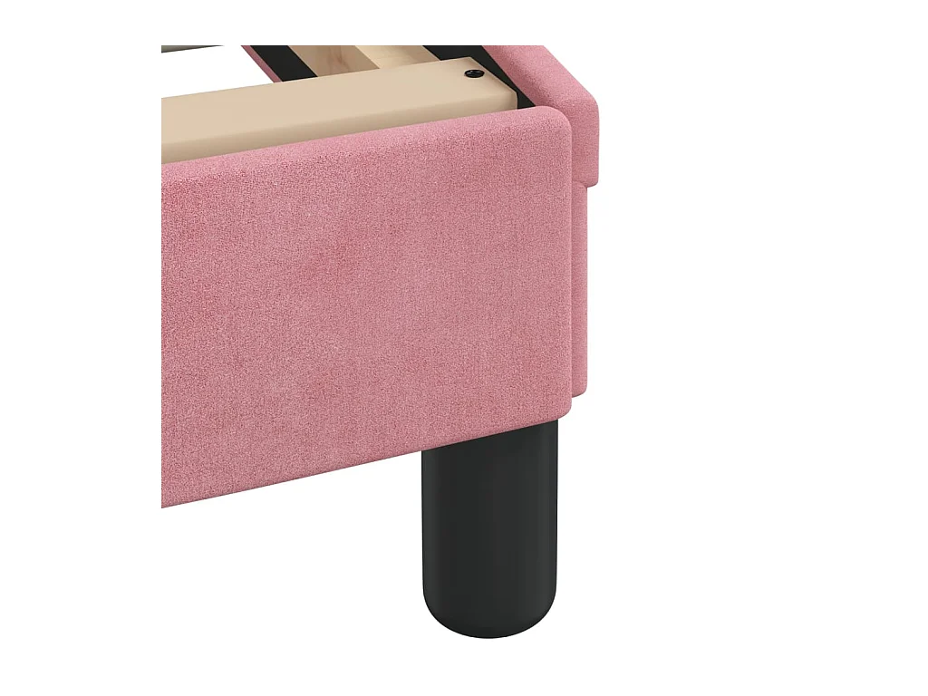 Cadre de lit et tête de lit sans matelas rose 140x200cm velours