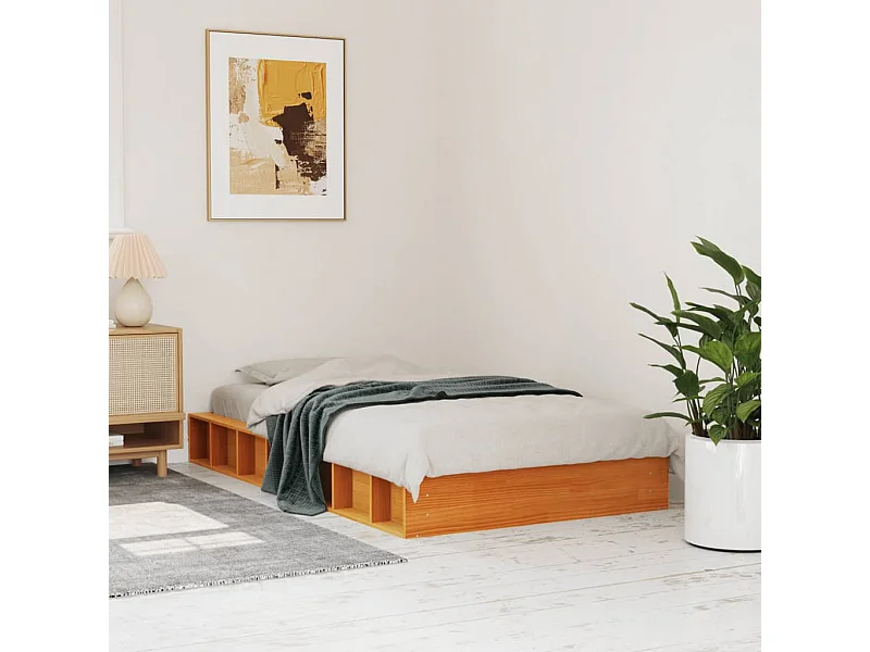 Letto senza Materasso Marrone Cera 90x200 cm Legno di Pino