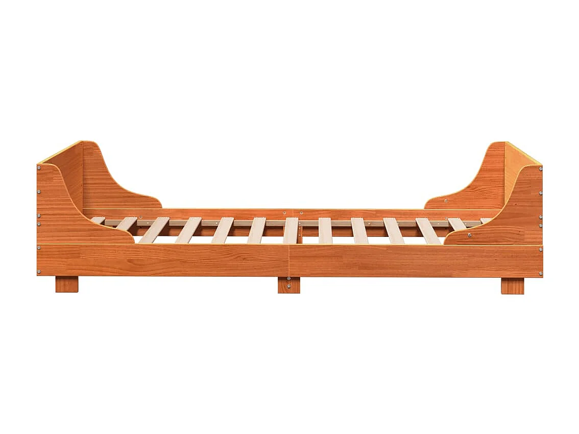 Letto senza Materasso Marrone Cera 90x190 cm in Legno di Pino