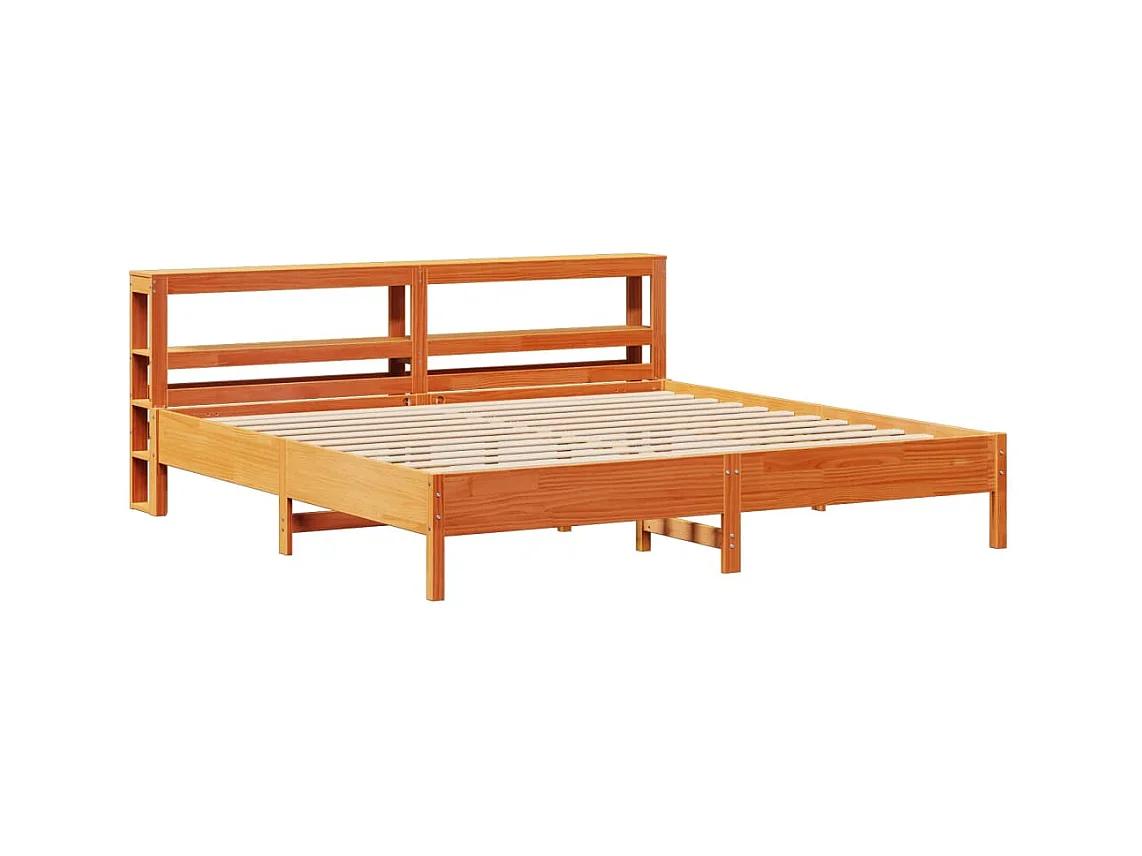 Cadre de lit sans matelas cire marron 180x200cm bois pin massif