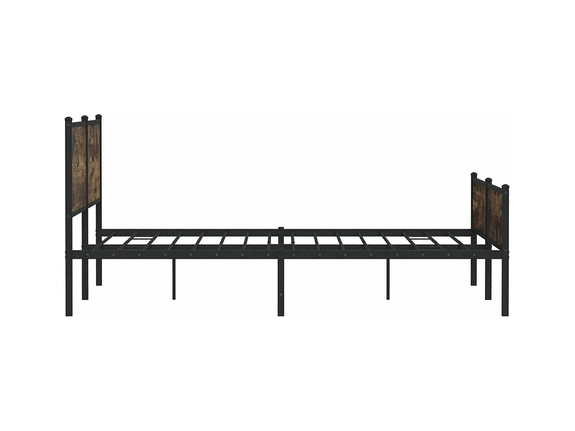 Cadre de lit en métal sans matelas chêne fumé 200x200 cm
