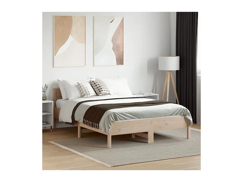 Cadre de lit sans matelas 120x190 cm bois de pin massif