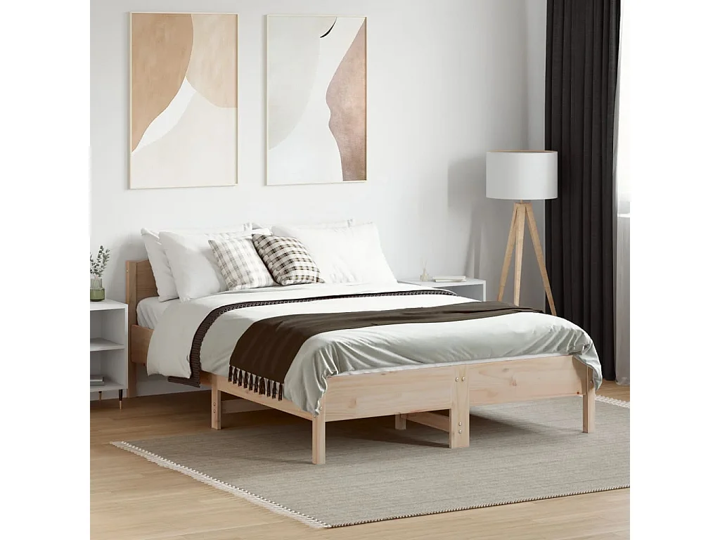 Cadre de lit sans matelas 120x190 cm bois de pin massif
