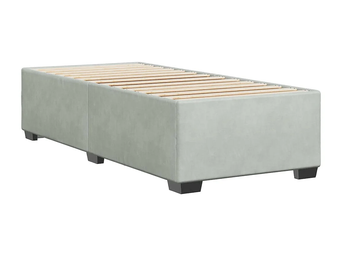 Cadre de lit sans matelas gris clair 90x190 cm velours