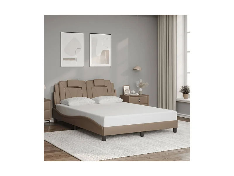 Cadre de lit sans matelas cappuccino 120x200 cm similicuir
