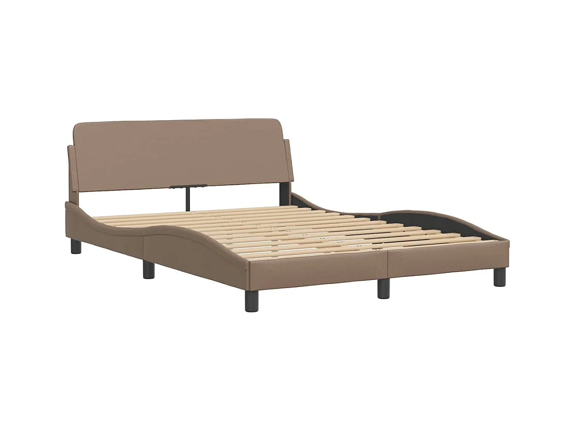 Cadre de lit sans matelas cappuccino 120x200 cm similicuir