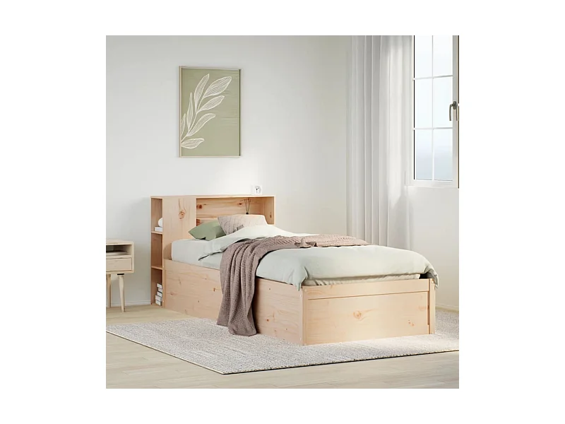 Cadre de lit sans matelas 90x200 cm bois de pin massif