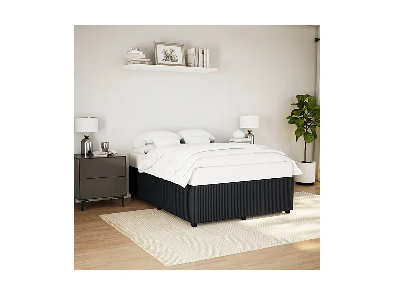 Giroletto senza Materasso Nero 140x190 cm in Velluto