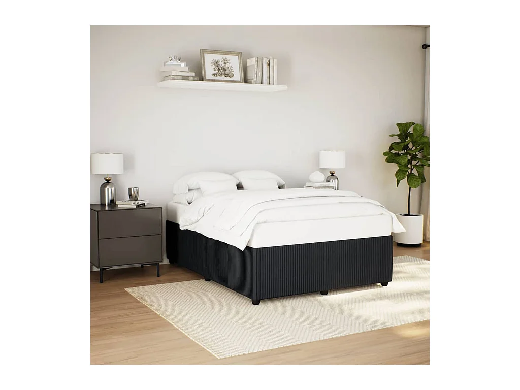 Bettgestell ohne Matratze Schwarz 140x190 cm Samt