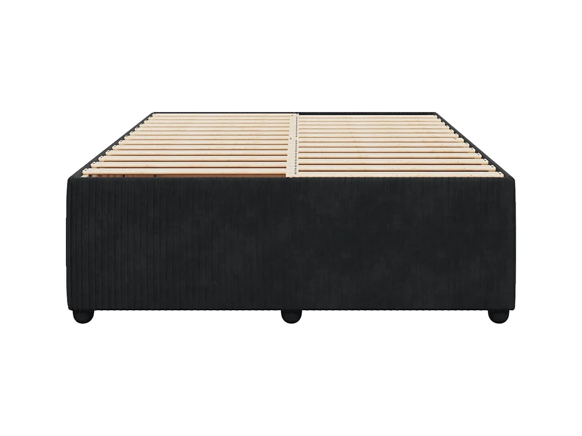 Bettgestell ohne Matratze Schwarz 140x190 cm Samt