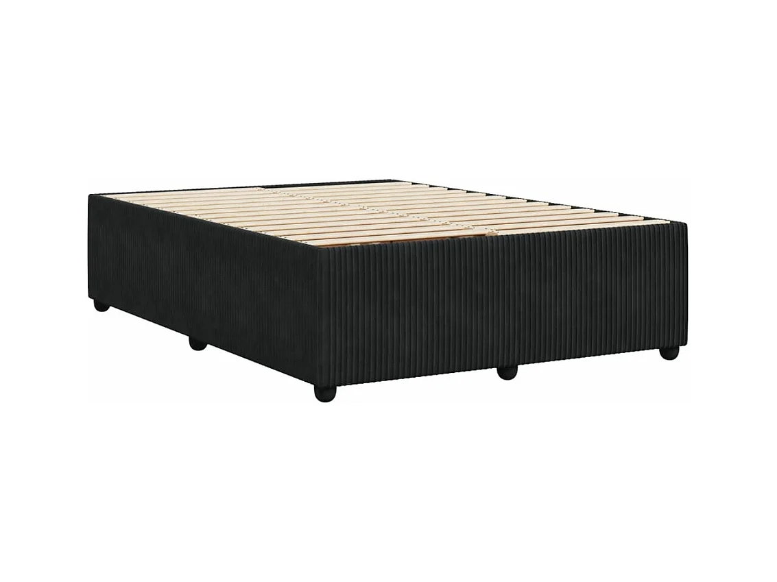 Bettgestell ohne Matratze Schwarz 140x190 cm Samt