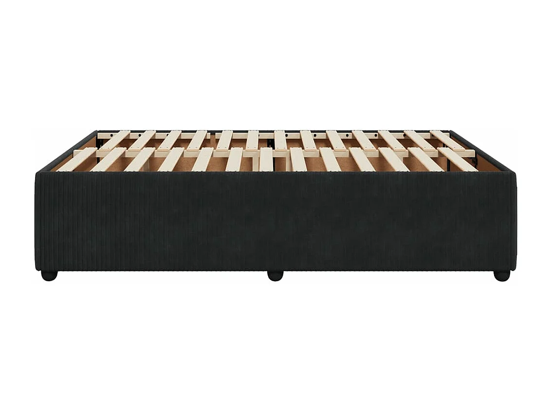 Bettgestell ohne Matratze Schwarz 140x190 cm Samt