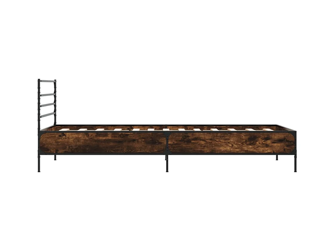 Cadre de lit sans matelas chêne fumé 90x190 cm