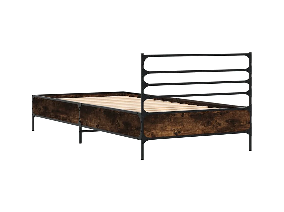 Cadre de lit sans matelas chêne fumé 90x190 cm