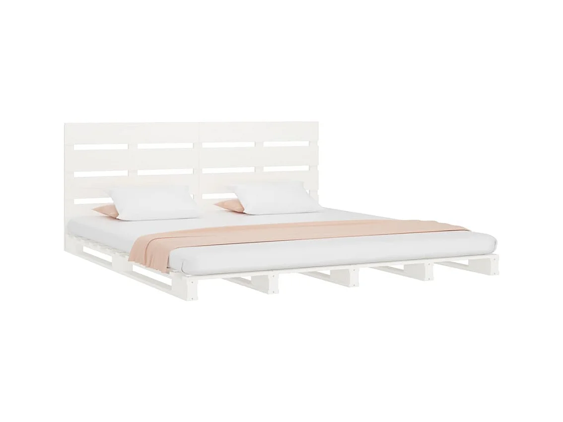 Cama sem colchão 180x200 cm madeira de pinho maciça branco