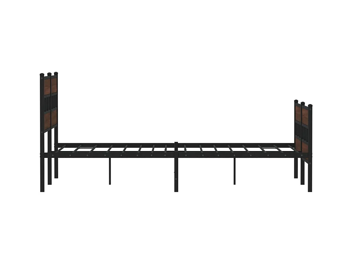 Estructura de cama sin colchón metal marrón roble 160x200 cm