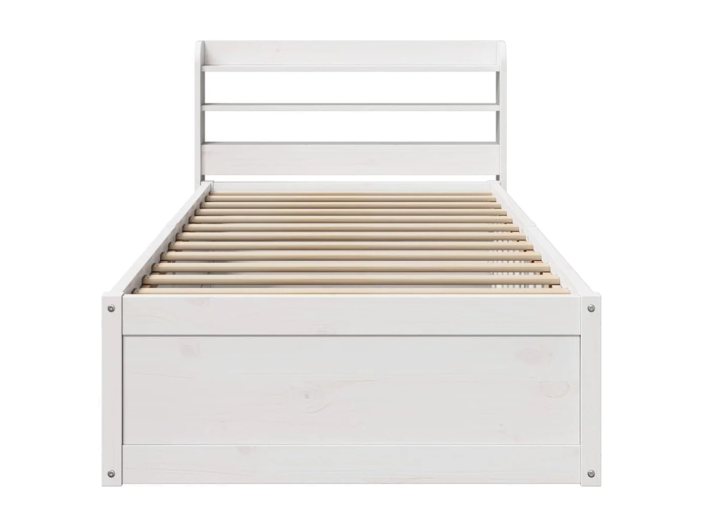 Cadre de lit avec tête de lit blanc 75x190cm bois de pin massif