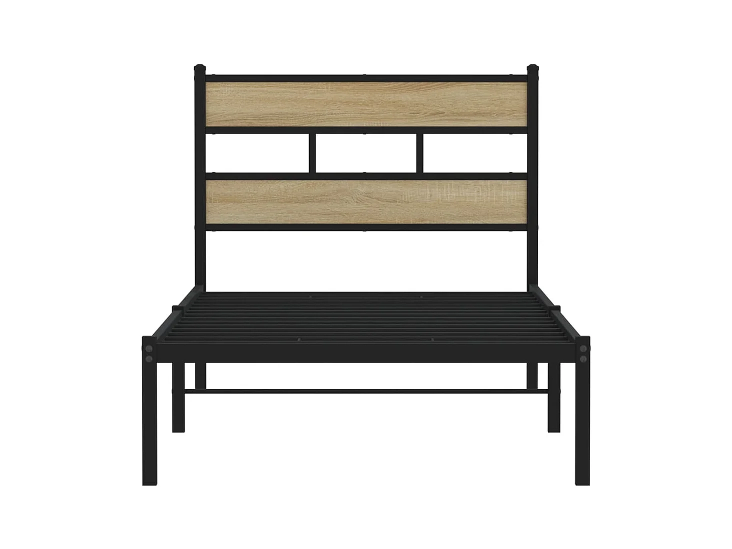 Cadre de lit en métal sans matelas chêne sonoma 100x200 cm