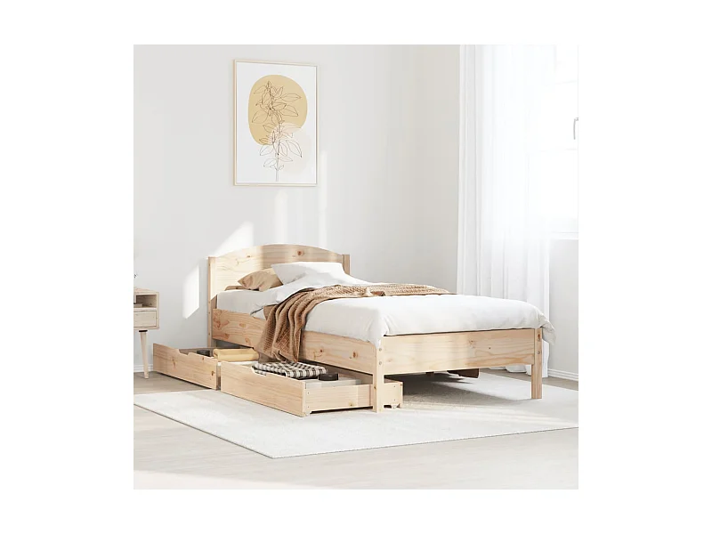 Cadre de lit sans matelas 100x200 cm bois massif de pin
