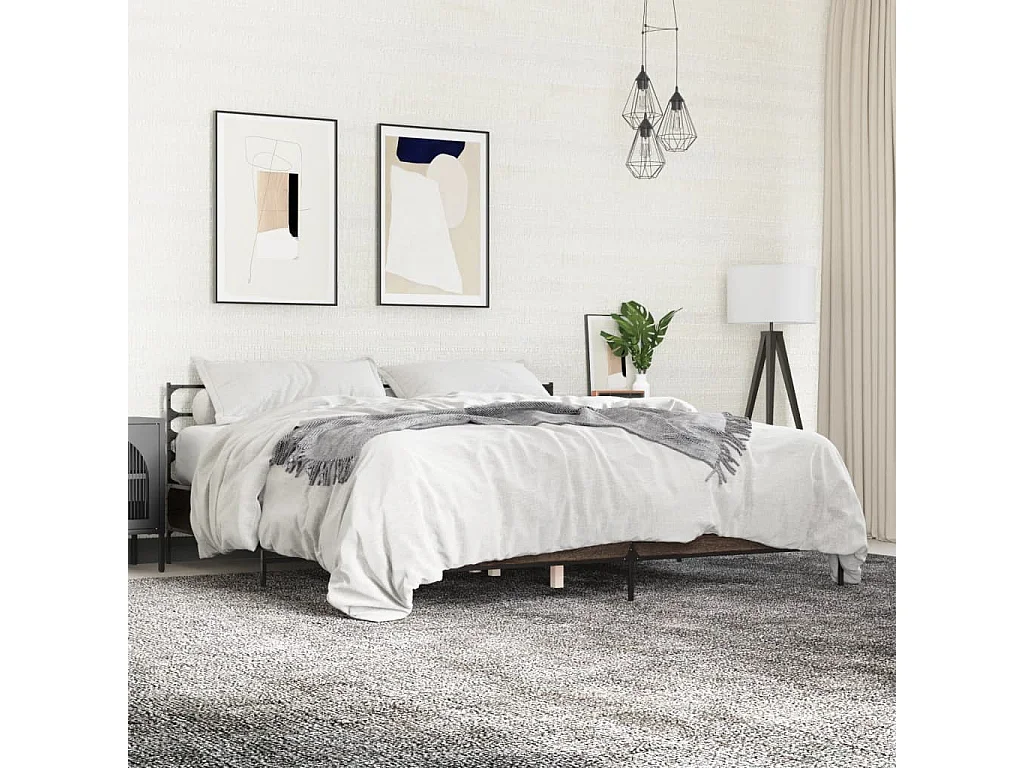 Cadre de lit sans matelas chêne marron 200x200 cm