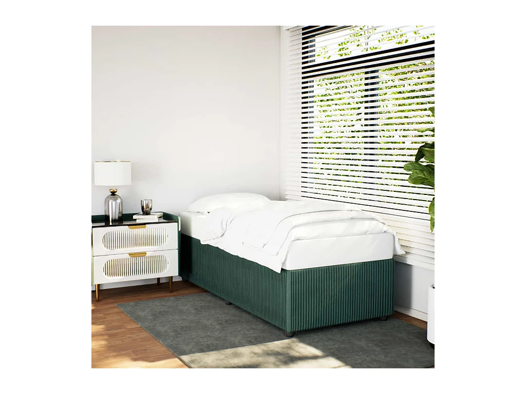 Bettgestell ohne Matratze Dunkelgrün 100x200 cm Samt