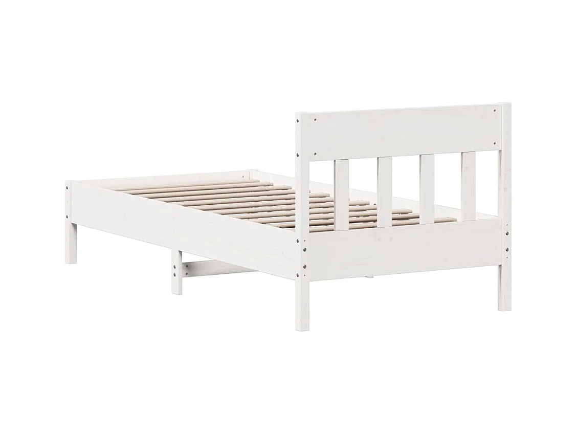 Cadre de lit sans matelas blanc 90x200 cm bois de pin massif