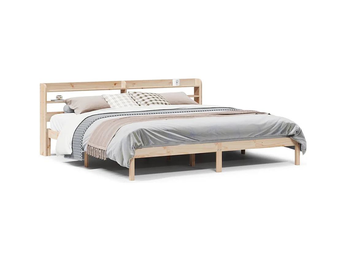 Cadre de lit sans matelas 180x200 cm bois massif de pin