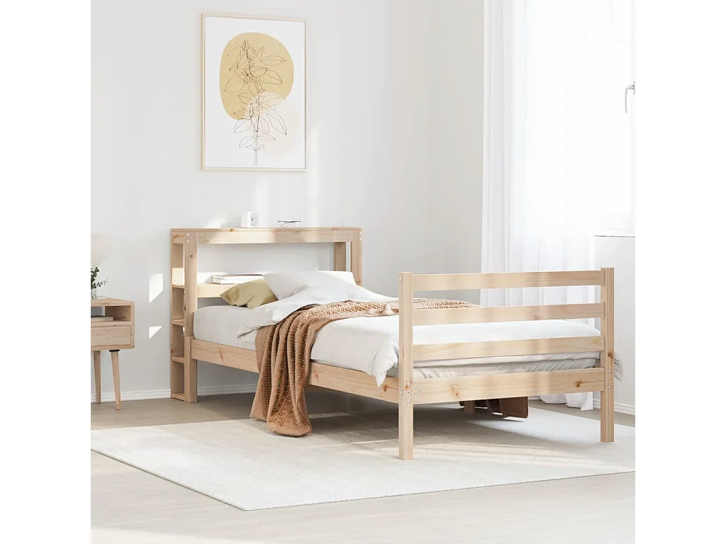 Giroletto senza Materasso 100x200 cm in Legno Massello di Pino