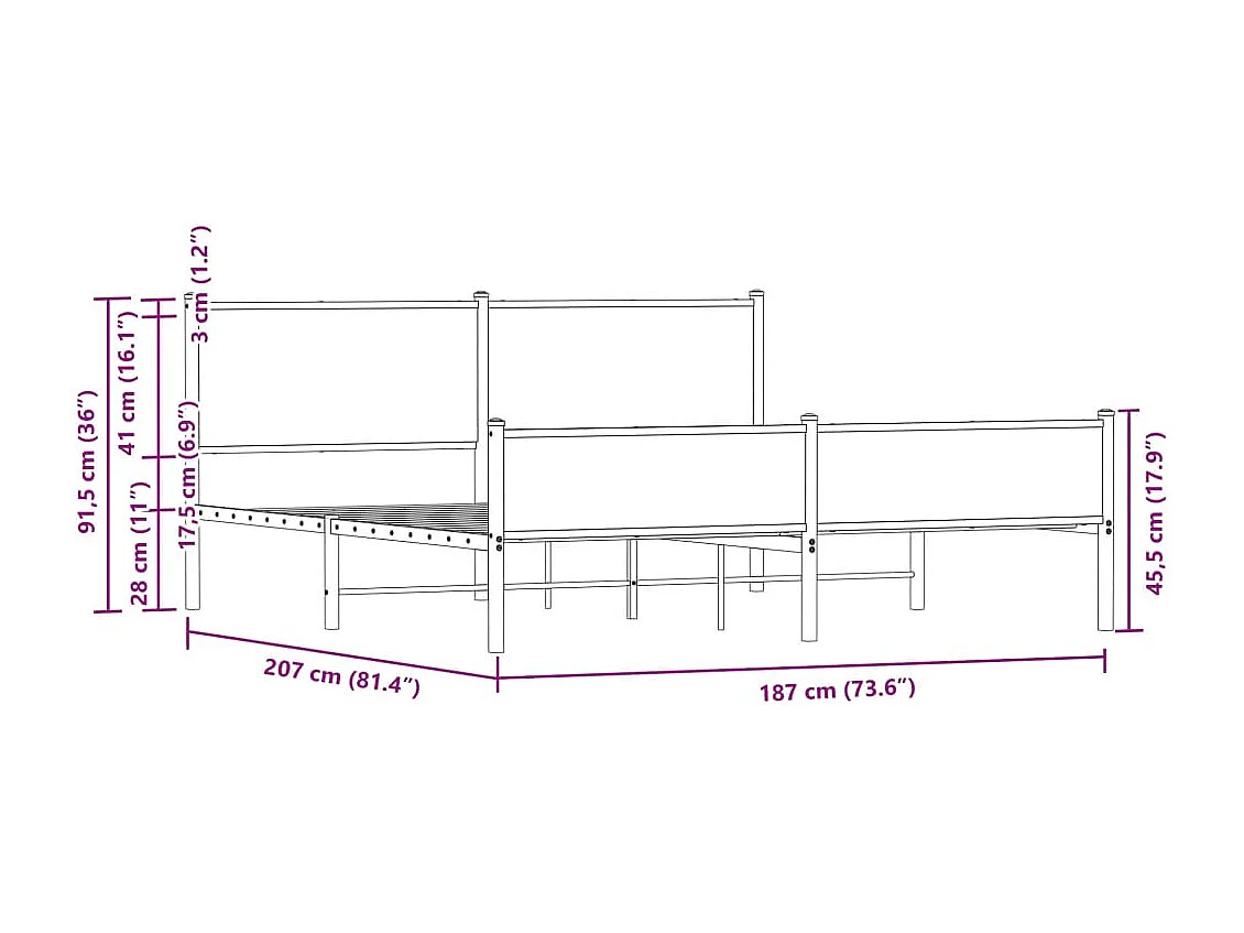 Cadre de lit sans matelas bleu 90x200 cm tissu