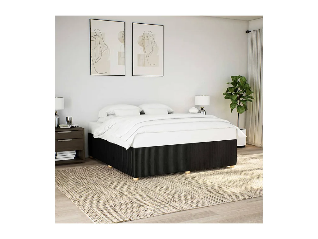 Bedframe zonder matras stof zwart 200x200 cm
