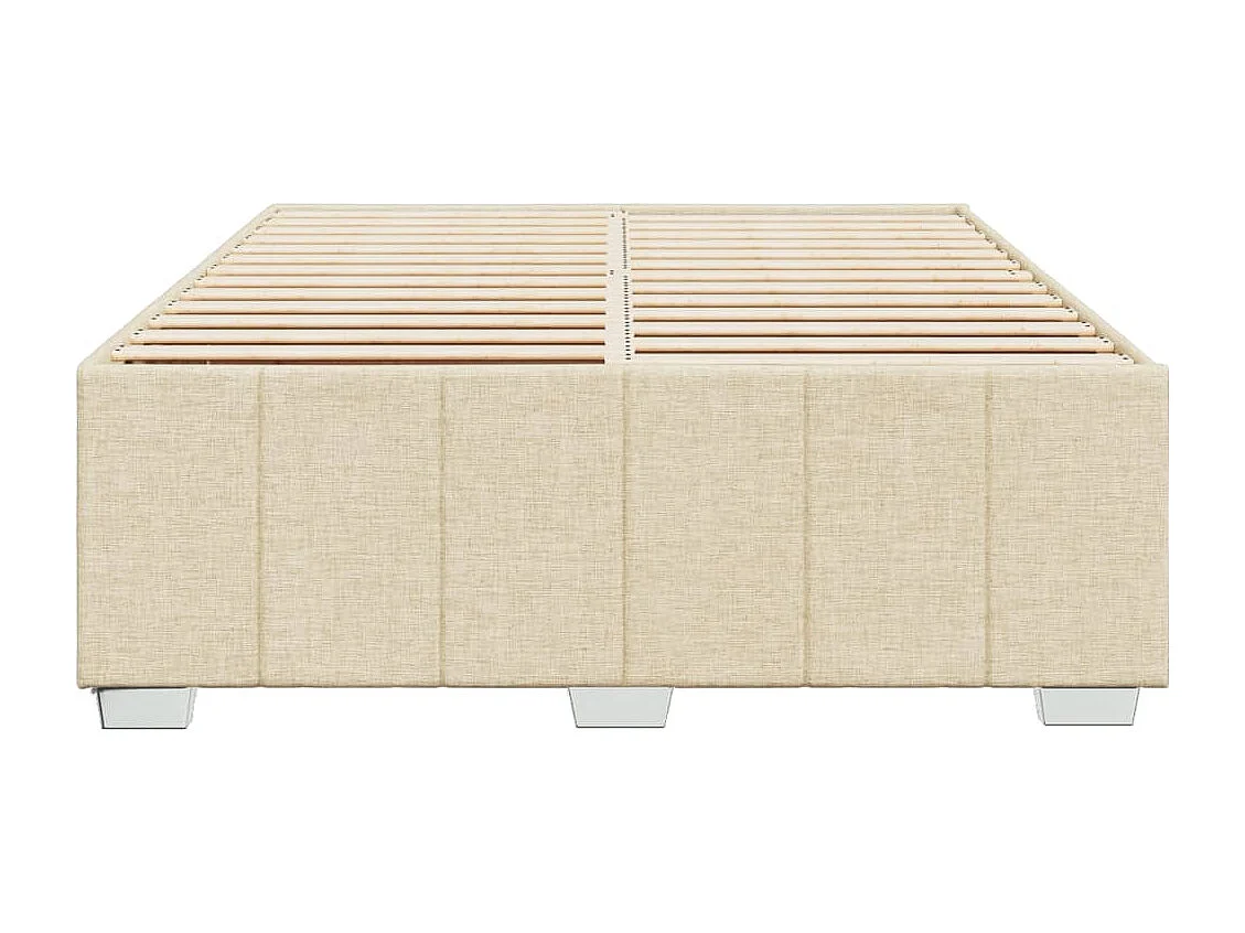 Cadre de lit sans matelas crème 160x200 cm tissu