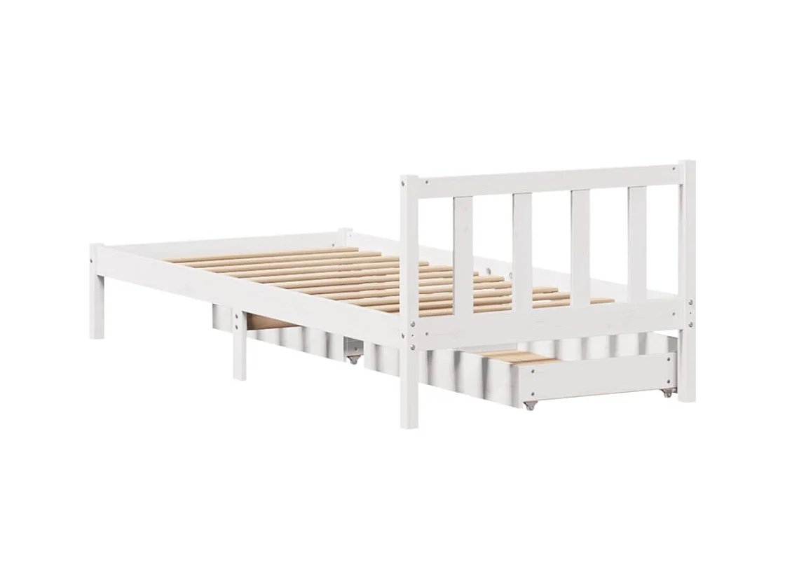 Massivholzbett ohne Matratze Weiß 90x190 cm Kiefernholz