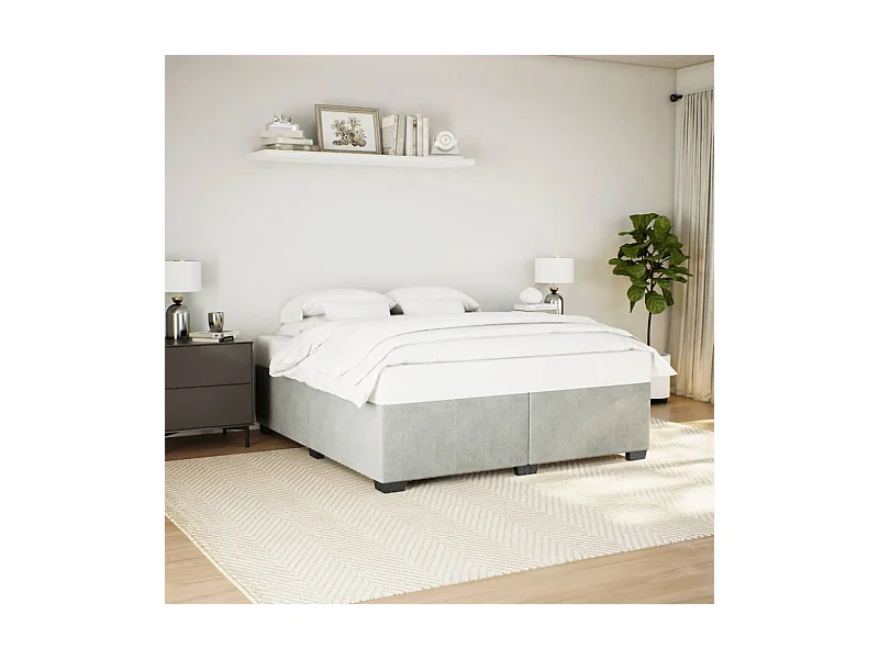 Estrutura de cama sem colchão 200x200 cm veludo cinzento-claro