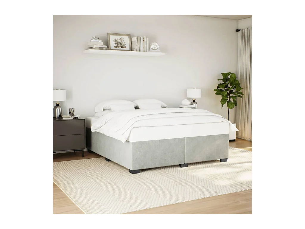 Estructura de cama sin colchón terciopelo gris claro 200x200 cm