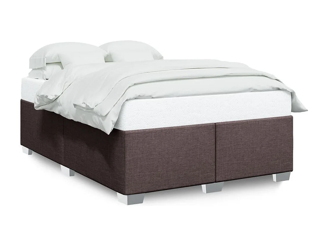 Cadre de lit sans matelas marron foncé 140x200 cm tissu