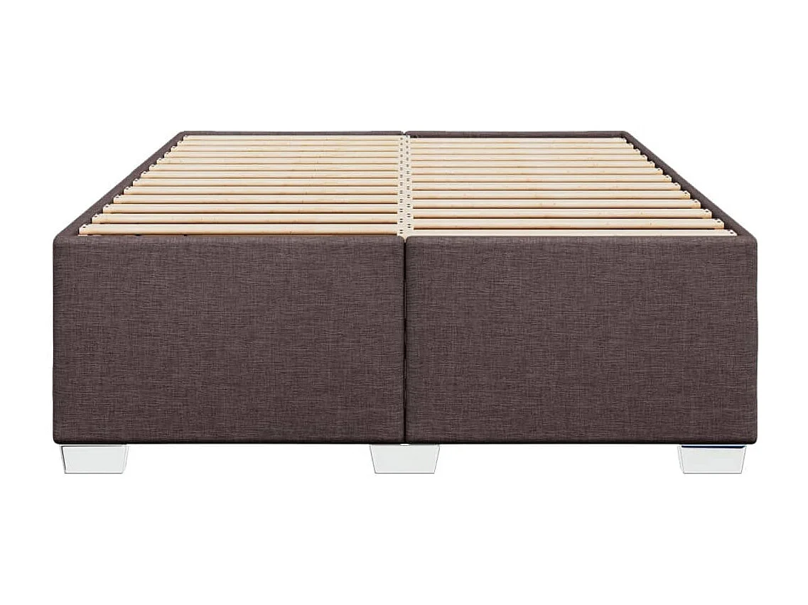 Cadre de lit sans matelas marron foncé 140x200 cm tissu