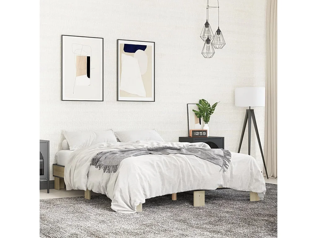 Cadre de lit sans matelas chêne sonoma 150x200 cm