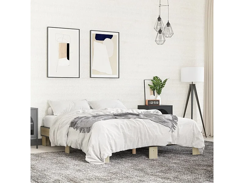 Cadre de lit sans matelas chêne sonoma 150x200 cm