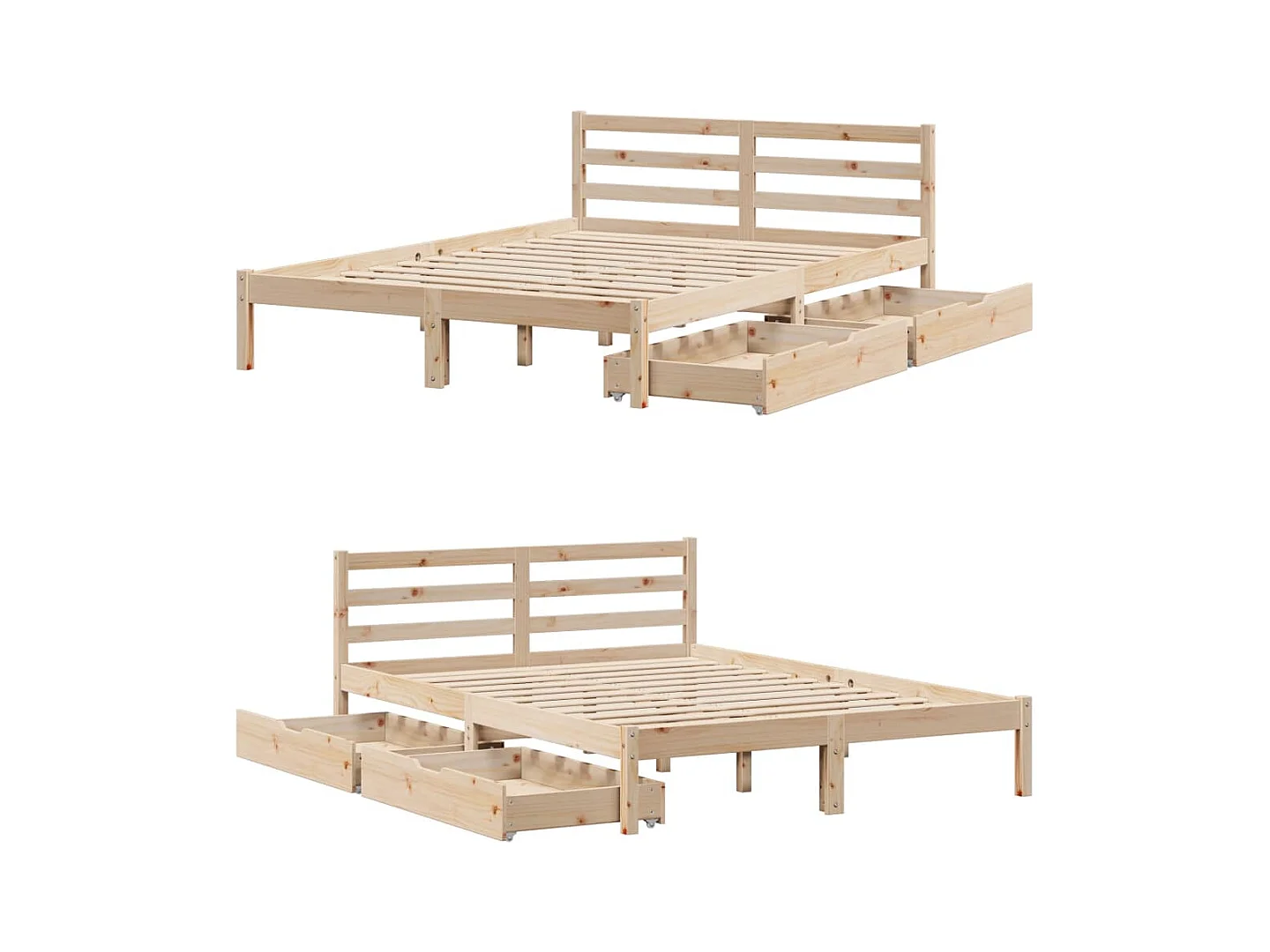 Cadre de lit sans matelas 160x200 cm bois massif de pin