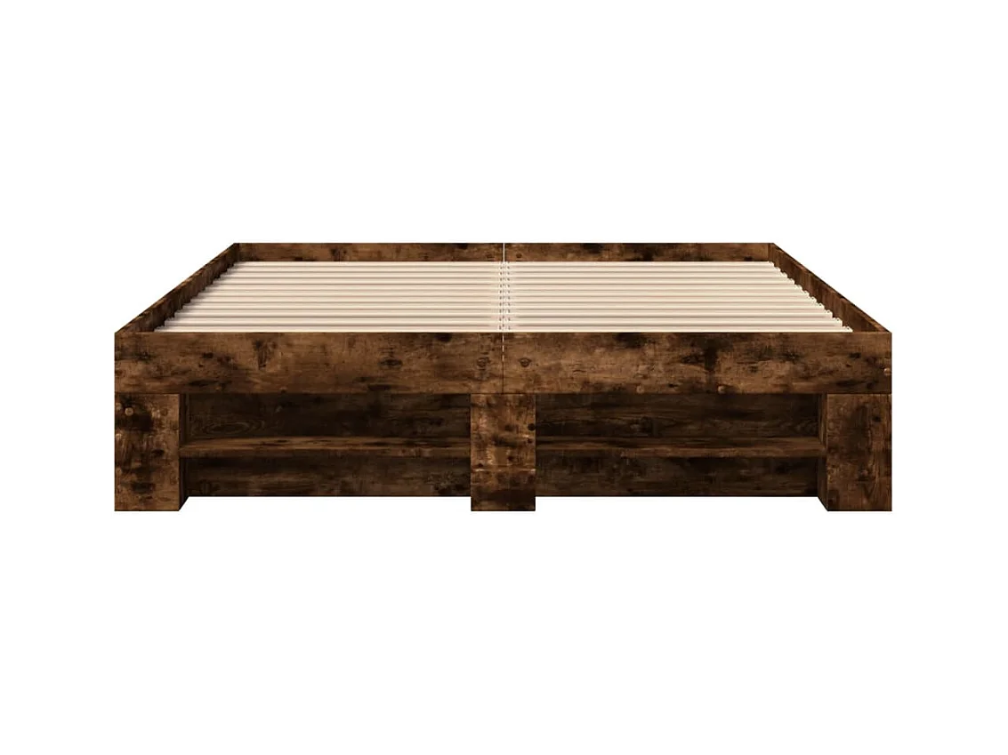 Cadre de lit sans matelas chêne fumé 120x190 cm bois ingénierie