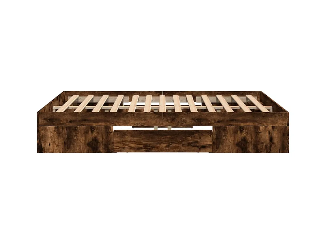 Cadre de lit sans matelas chêne fumé 120x190 cm bois ingénierie