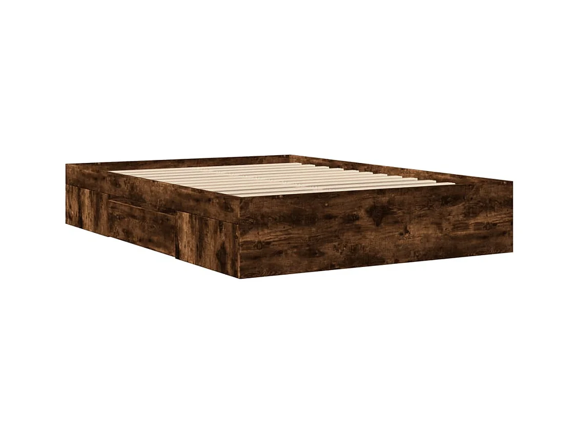 Cadre de lit sans matelas chêne fumé 120x190 cm bois ingénierie
