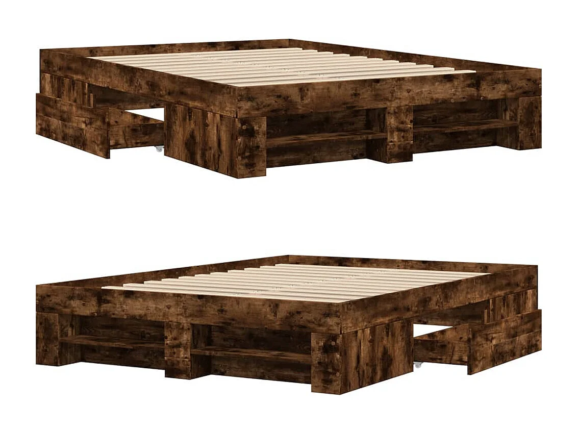 Bedframe zonder matras hout gerookt eikenkleurig 120x190 cm