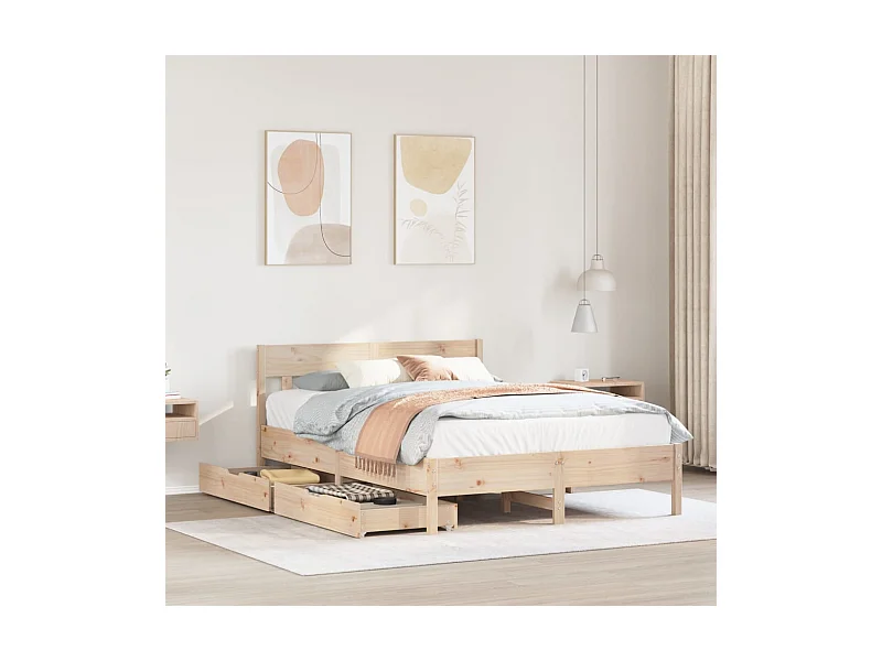 Bedframe zonder matras massief grenenhout 150x200 cm