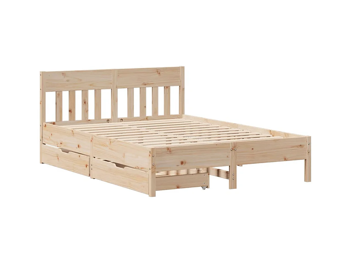 Cadre de lit sans matelas 150x200 cm bois de pin massif